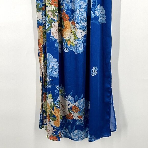 Zara Dress Women S Floral Blooms Off the Shoulder Side Slit Midi Travel Summer - Picture 5 of 15